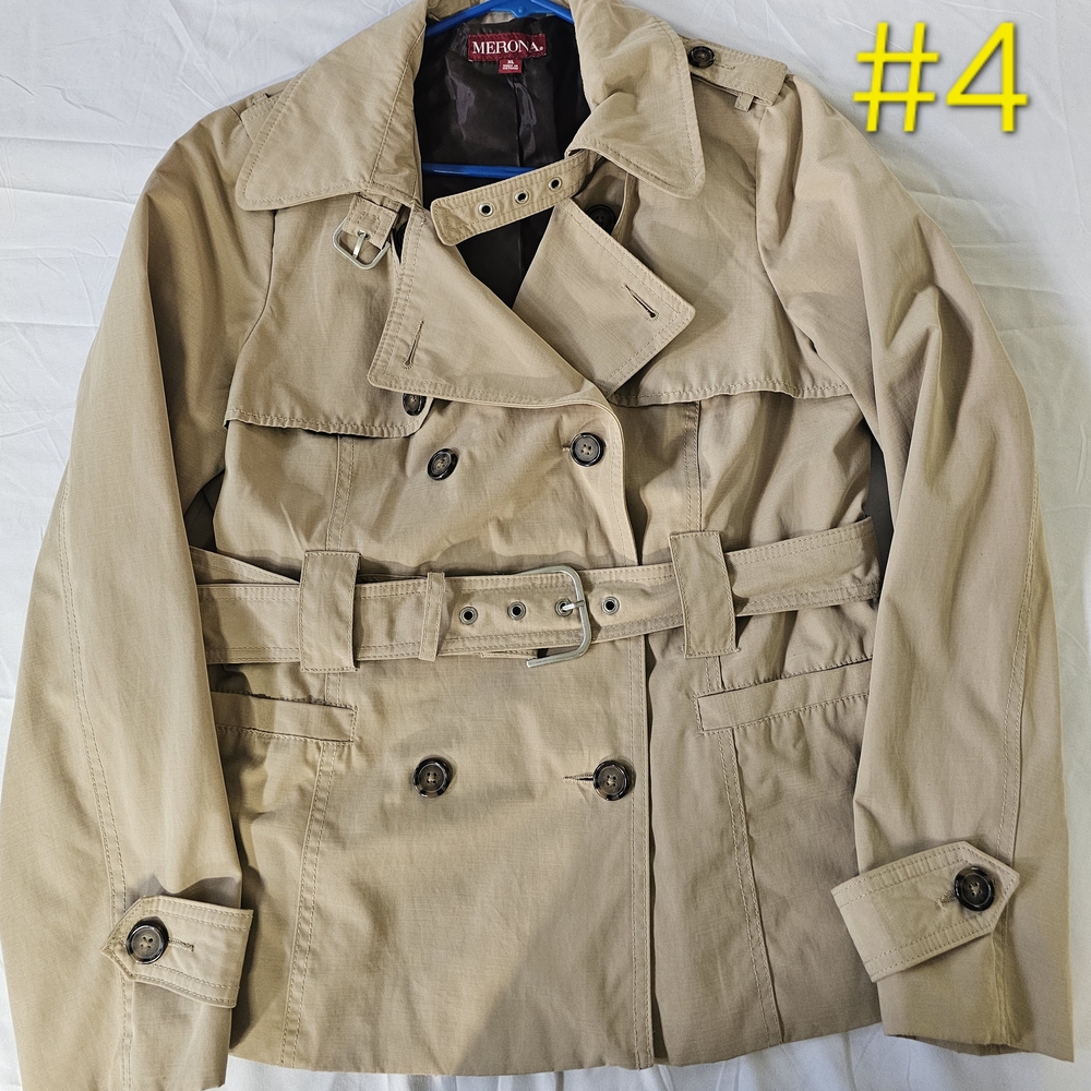 Merona Khaki Double-Breasted Trench Coat